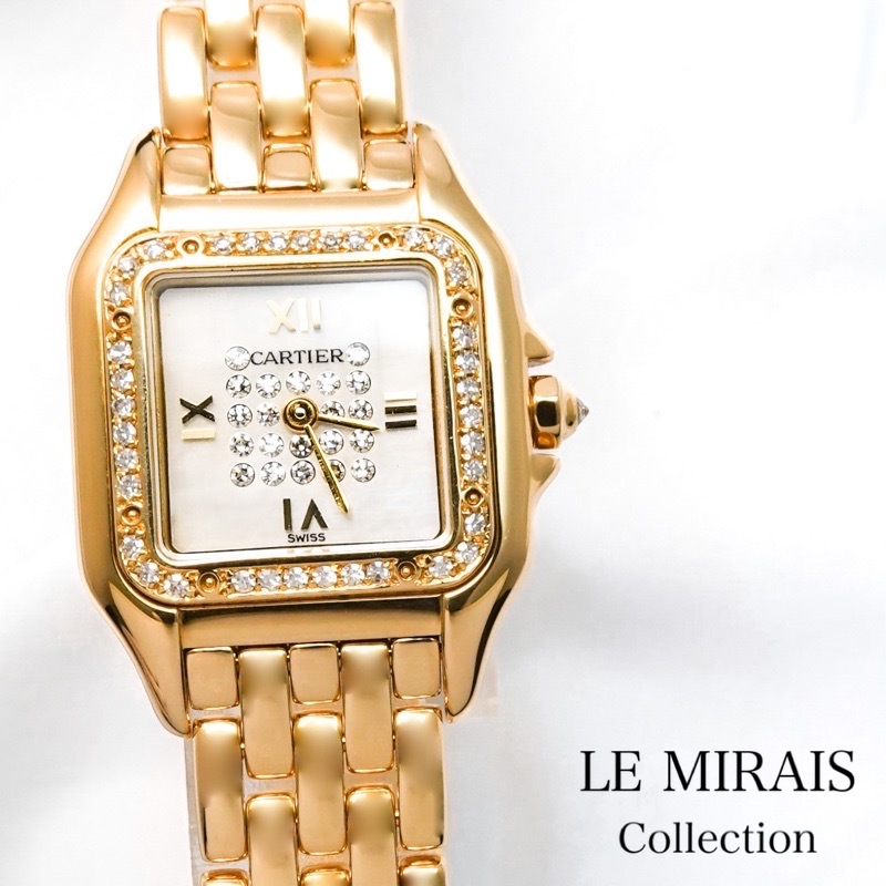 楽天市場】【仕上済】カルティエ パンテール SM K18YG ホワイトシェル