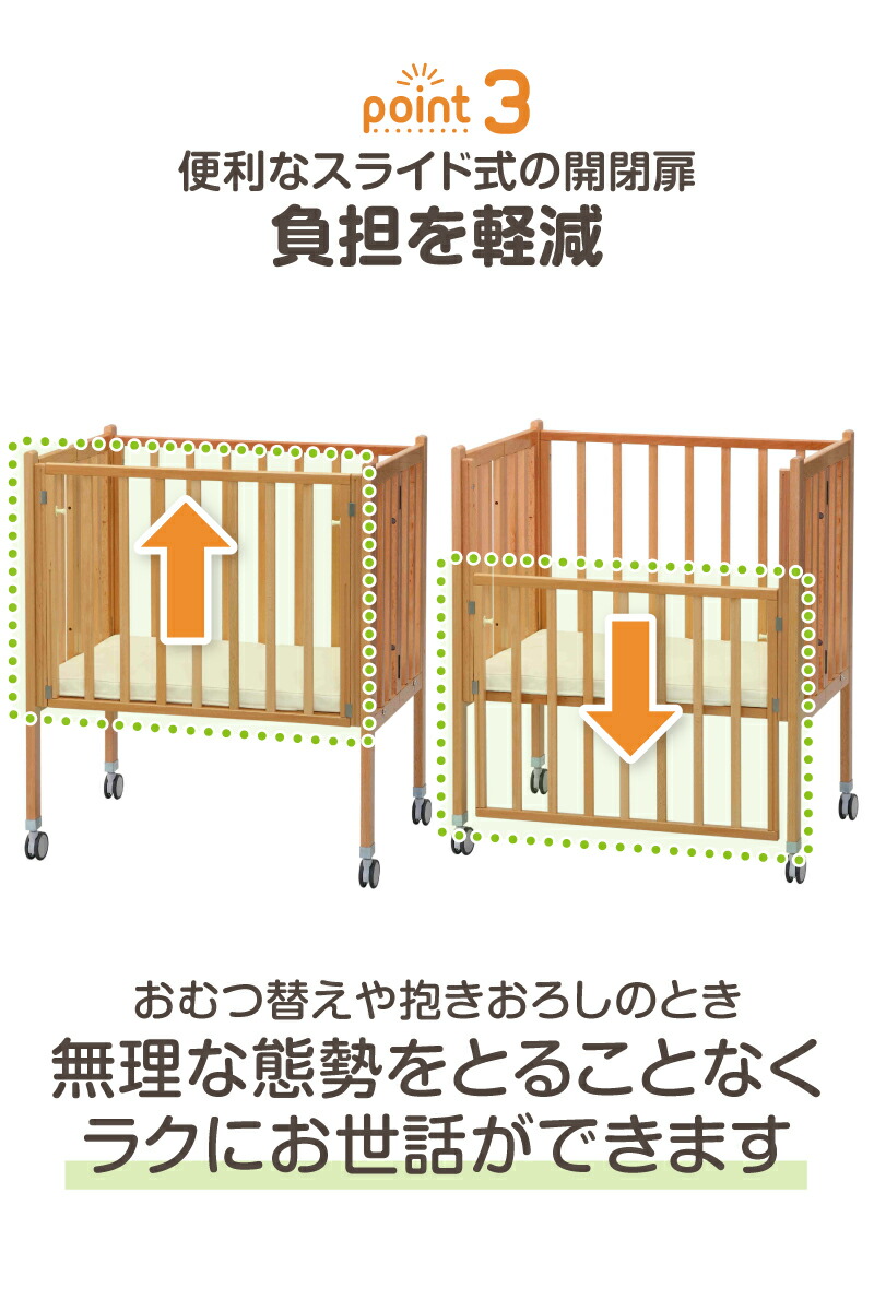 楽天市場】ベビーベッド業務用 折りたたみコンパクトベッド（マット付