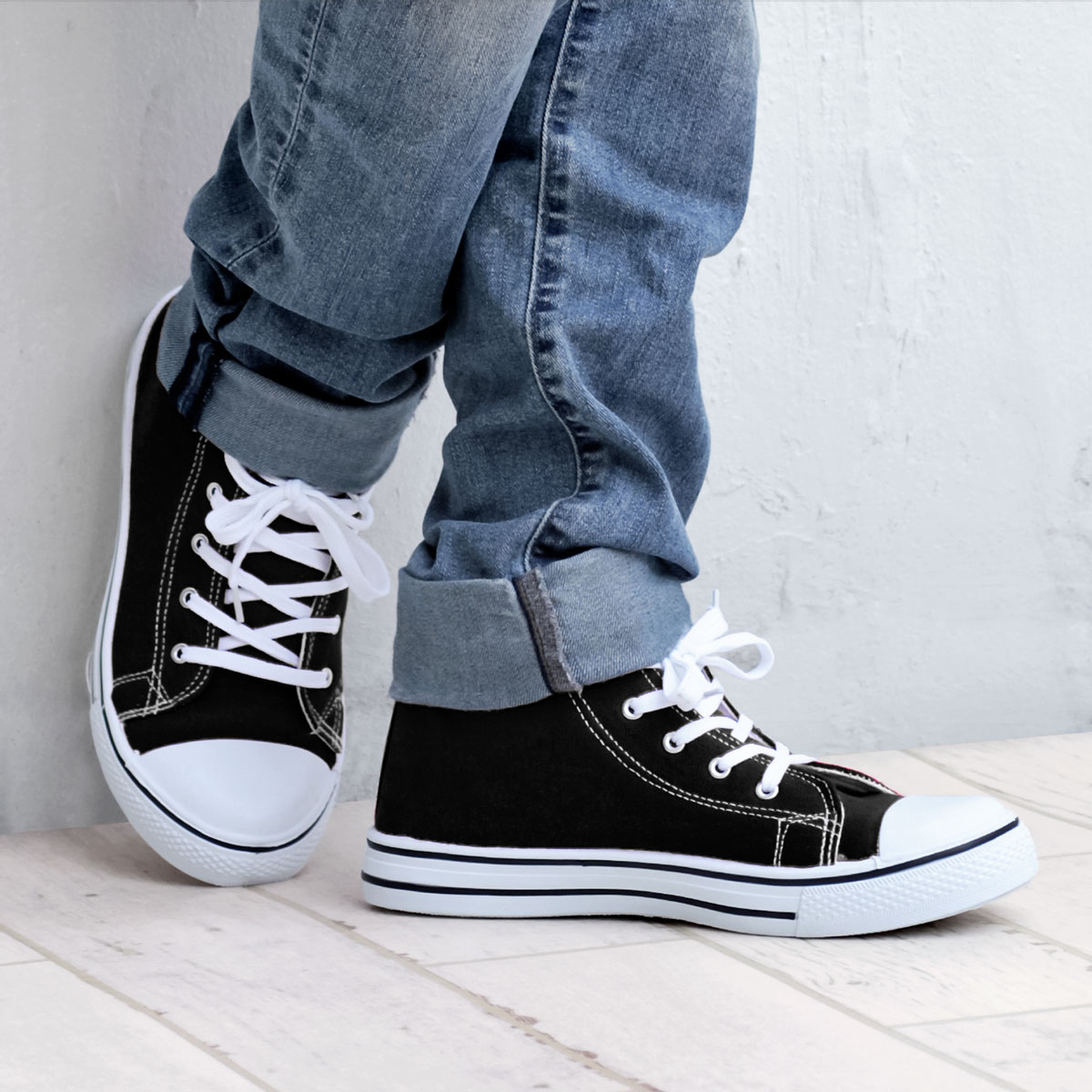 楽天市場】20%OFF 【ラスイチSALE】 スニーカー メンズ ハイカット 黒