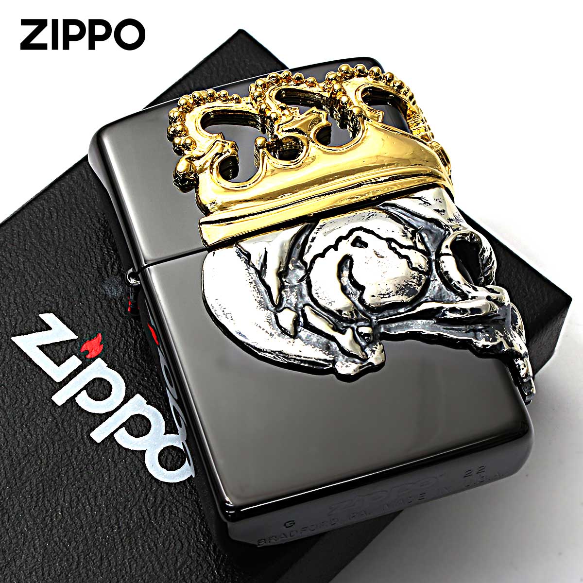 楽天市場】Zippo ジッポライター スカル ドクロ 骸骨 スカルクラウン