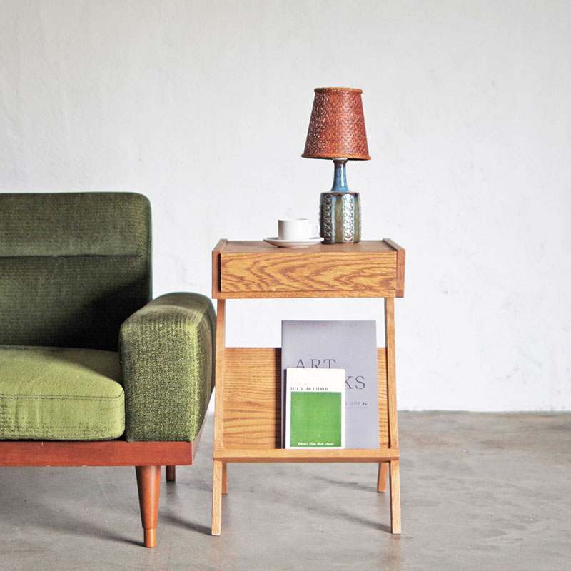 楽天市場】サイドテーブル 木製 無垢材【BI OAK DRAWER TABLE】 : LIFE