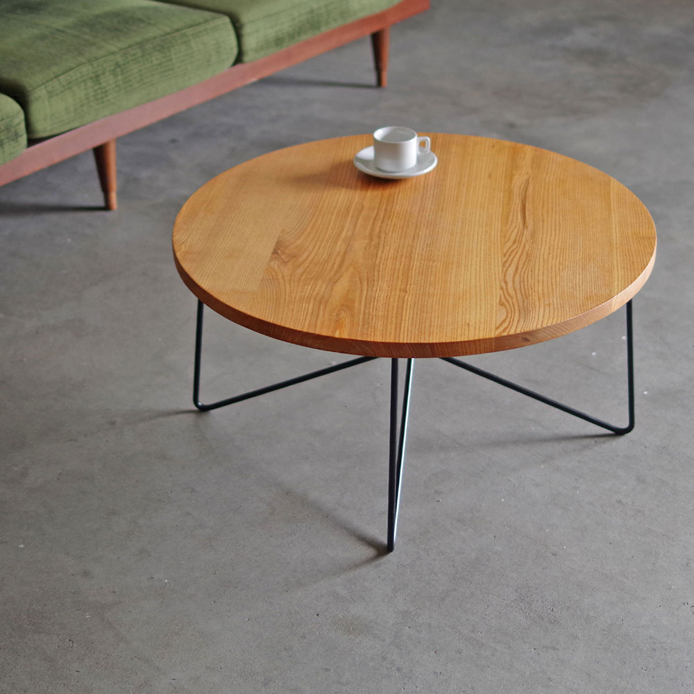 楽天市場】ローテーブル ラウンドテーブル 無垢材 座卓 センター