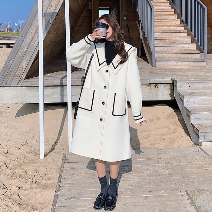 楽天市場】アウター コート ジャケット セーラーカラー ライン ビッグ