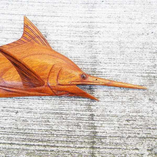 楽天市場】木彫り マカジキ カジキ 壁掛け 木 ウッド オブジェ