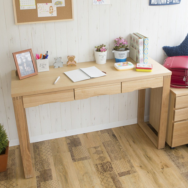 楽天市場】ワークデスク 学習机 幅120cm×奥行45cm タモデスク 引き出し