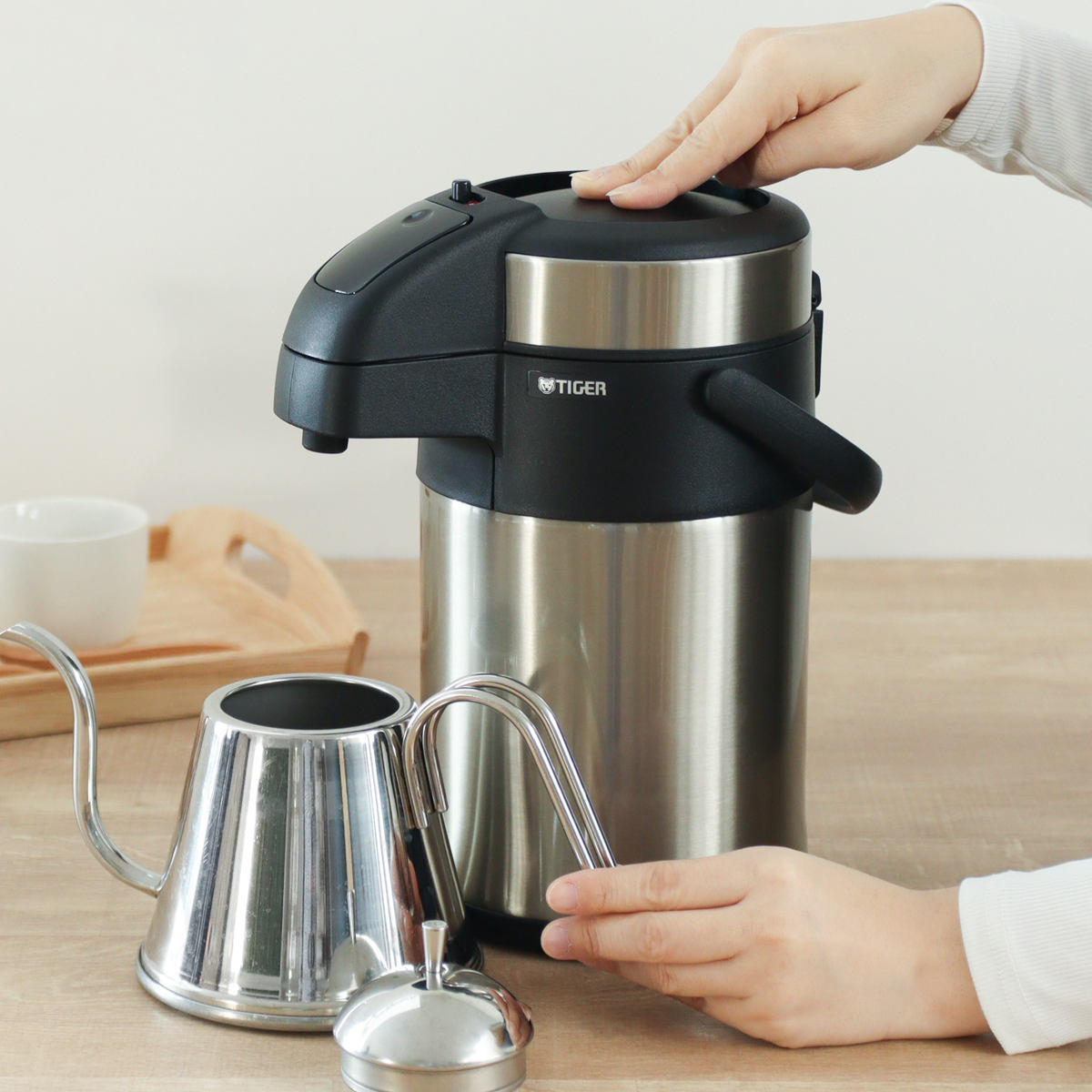 楽天市場】タイガー ステンレスポット 3L ステンレスエアポット 卓上