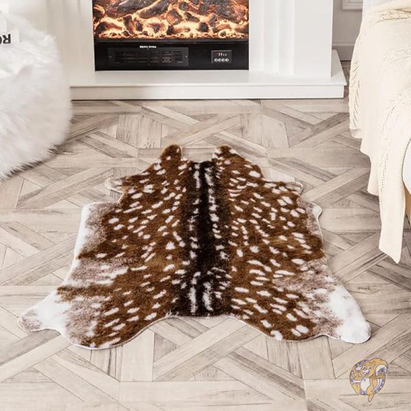 楽天市場】フェイク牛革ラグ アニマルプリント エリアラグ 鹿皮ラグ