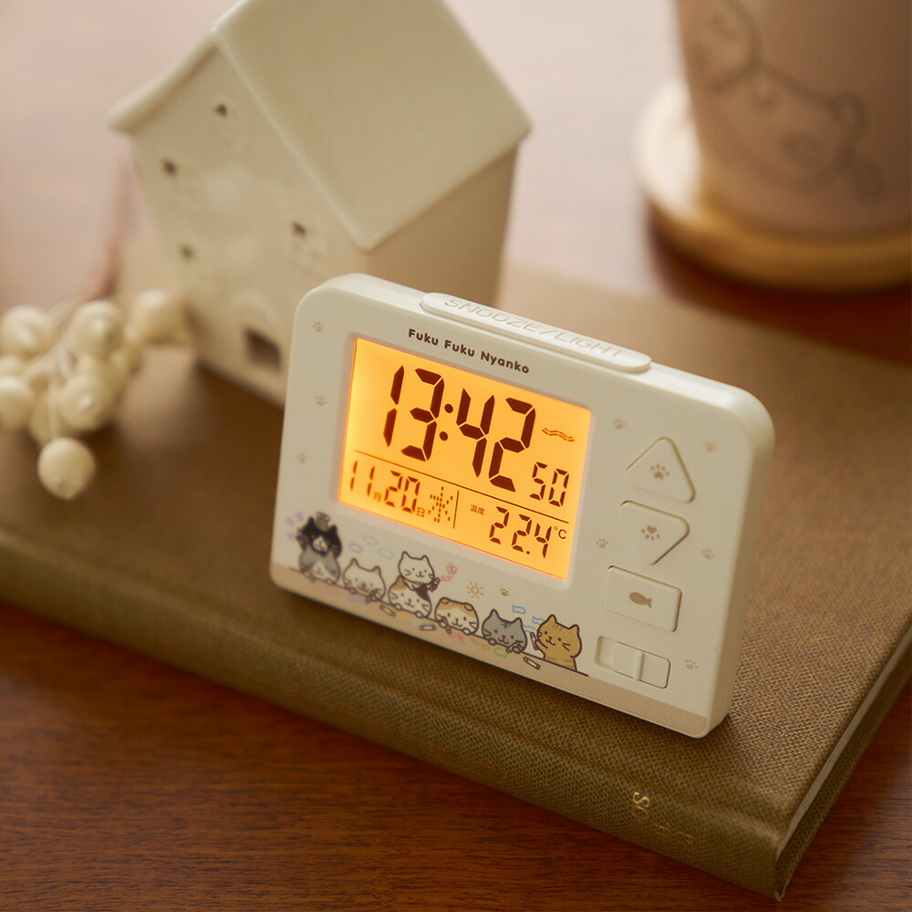 楽天市場】置き時計 猫 可愛い 電波時計 ふくふくにゃんこ 目覚まし
