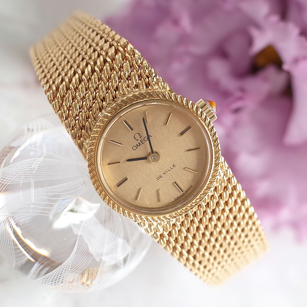 楽天市場】オメガ デビル 70'sアンティーク 金無垢メッシュブレス