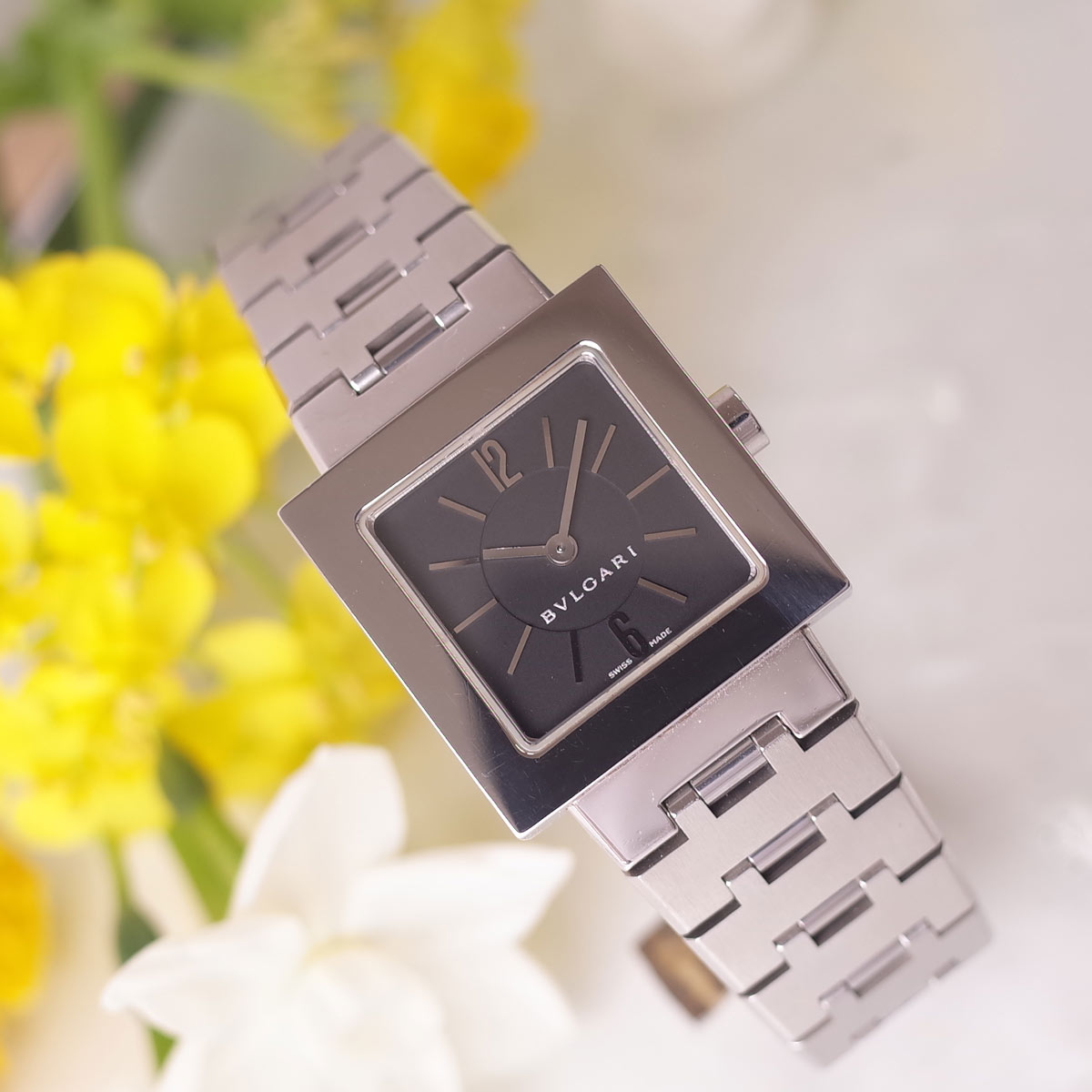 楽天市場】BVLGARI ブルガリ クアドラード SQ22SS スクエア SS 黒文字