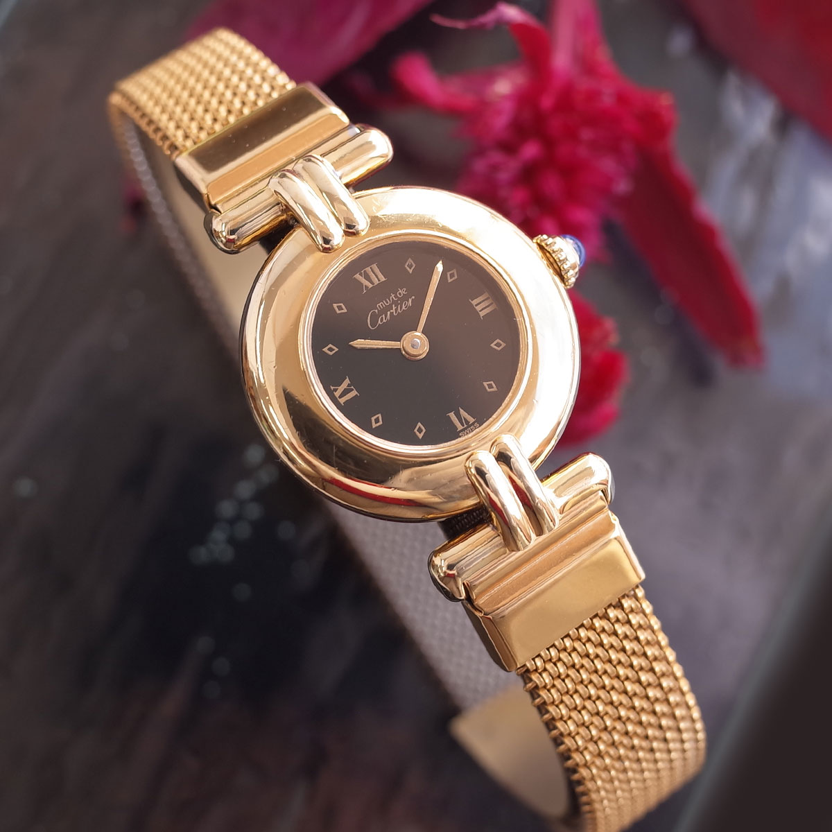 楽天市場】カルティエ マストコリゼ W590002 黒文字盤 ヴェルメイユ