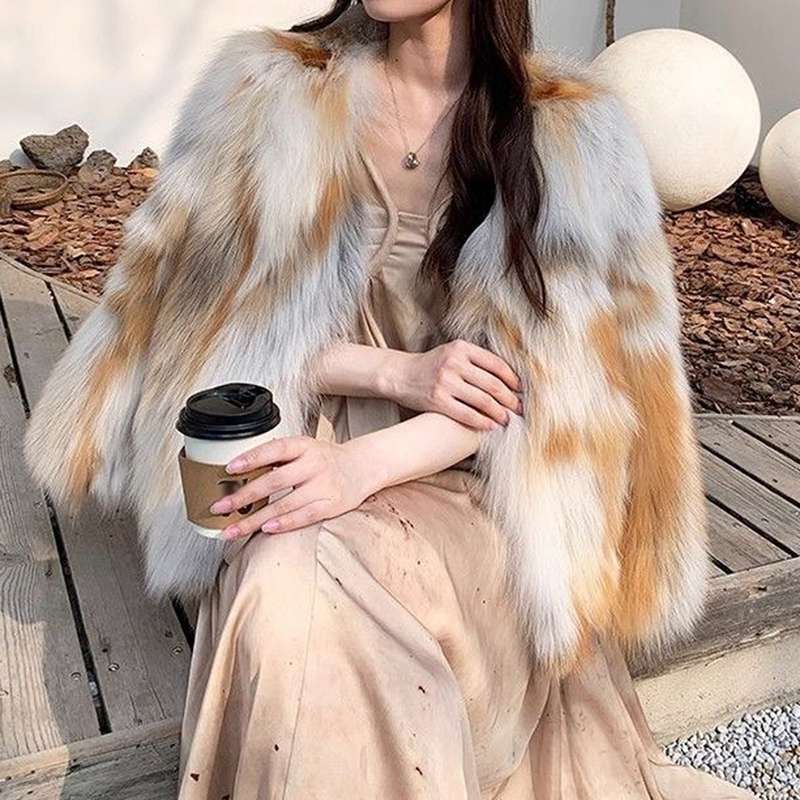 楽天市場】ファージャケット レディース パッチワーク ファーコート