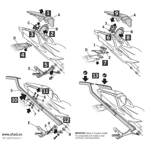 楽天市場】SHAD フィッティングキット Z400(19-24) K0Z449ST シャッド