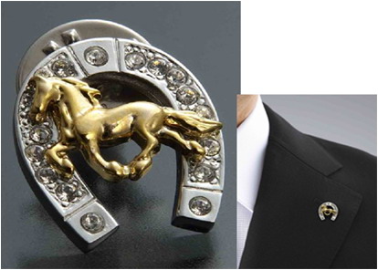 楽天市場】馬と蹄鉄ピンブローチの通販