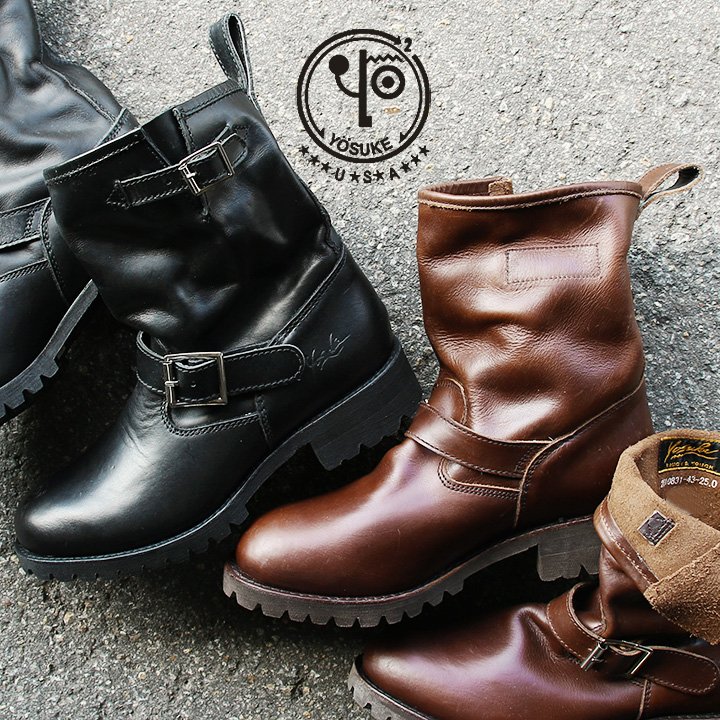 楽天市場】エンジニアブーツ 本革 ショート ミドル ブーツ レザー