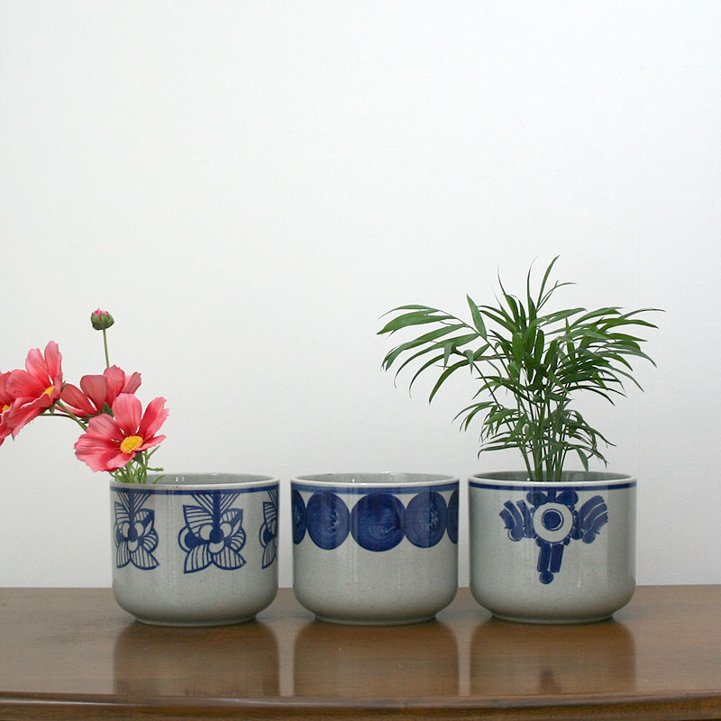 楽天市場】flora blue big flower / 鉢カバー / 波佐見焼 西山陶器