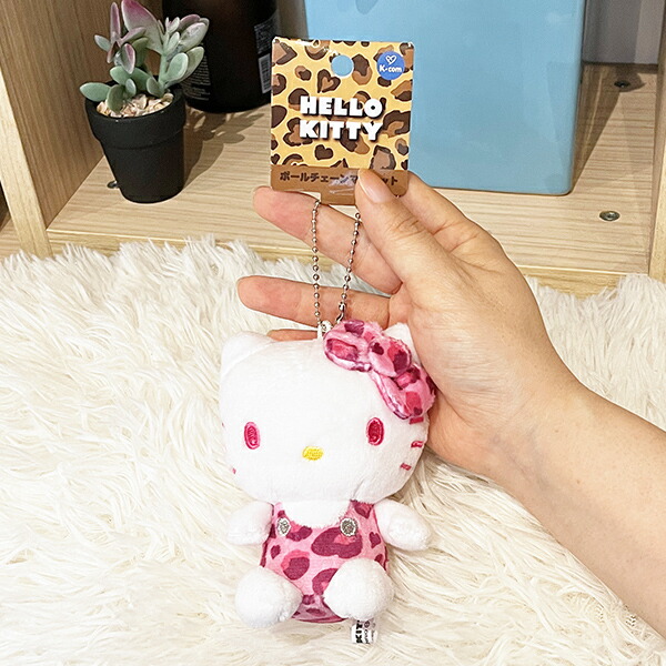 楽天市場】サンリオ ハローキティ ヒョウ柄 ピンク ボールチェーン