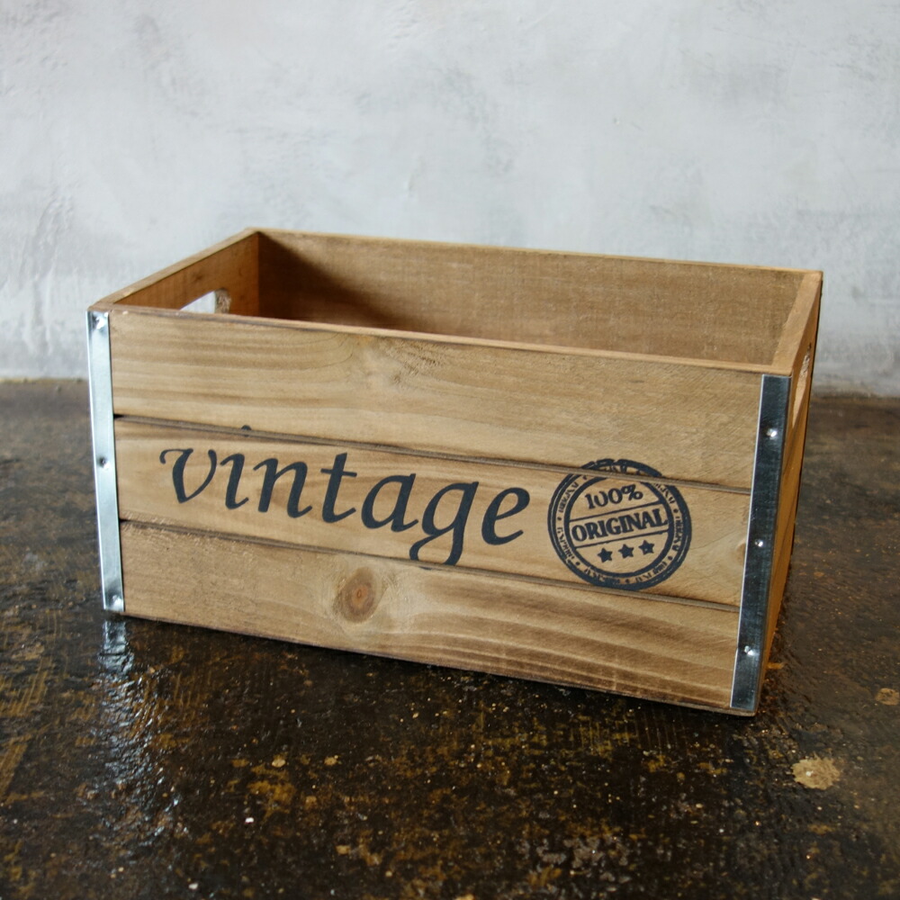 楽天市場】ヴィンテージ加工 Mサイズ 木箱 ウッドボックス USA