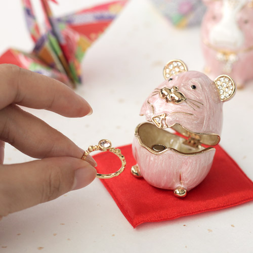 楽天市場】ねずみ（子） ジュエリーボックス 赤いおざぶ付き 干支