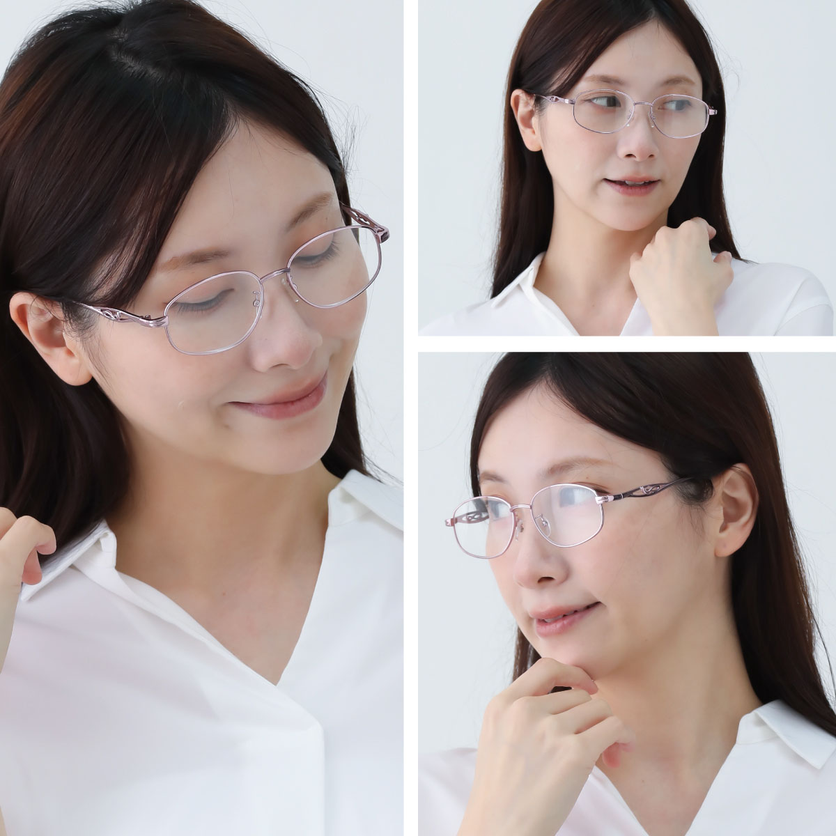 楽天市場】老眼鏡 レディース おしゃれ オーバル メタル ピンク メタル