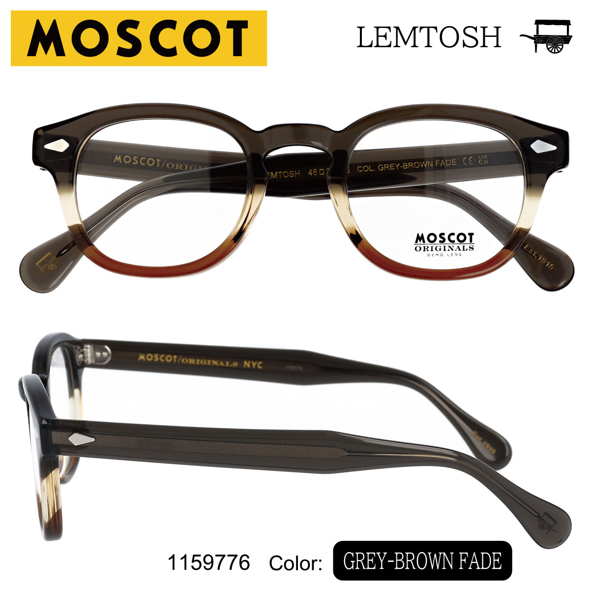 楽天市場】MOSCOT LEMTOSH 46 モスコット レムトッシュ 46 メガネ