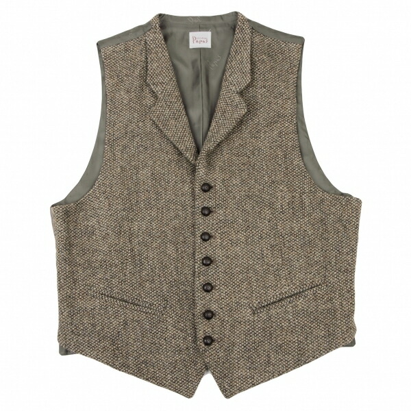 90's お洒落☆Papasパパス パッチワークコーデュロイベスト/M