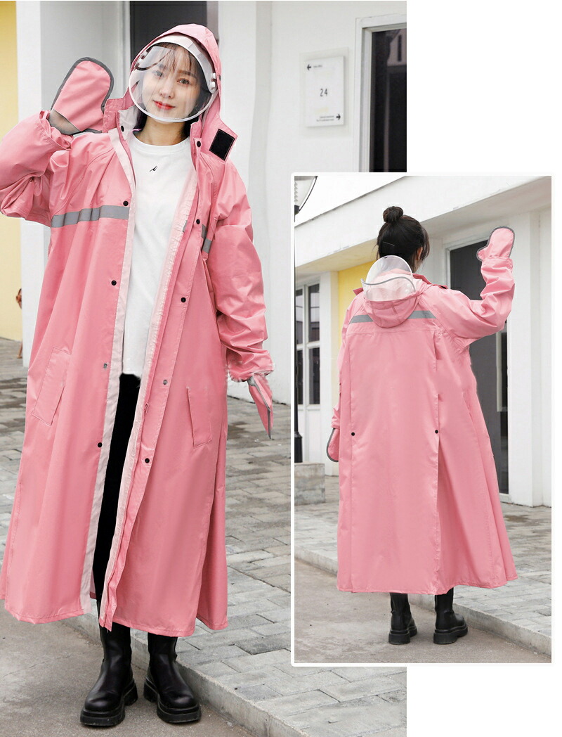 楽天市場】送料無料 レインコート 手袋付き フェイスガード付き フード