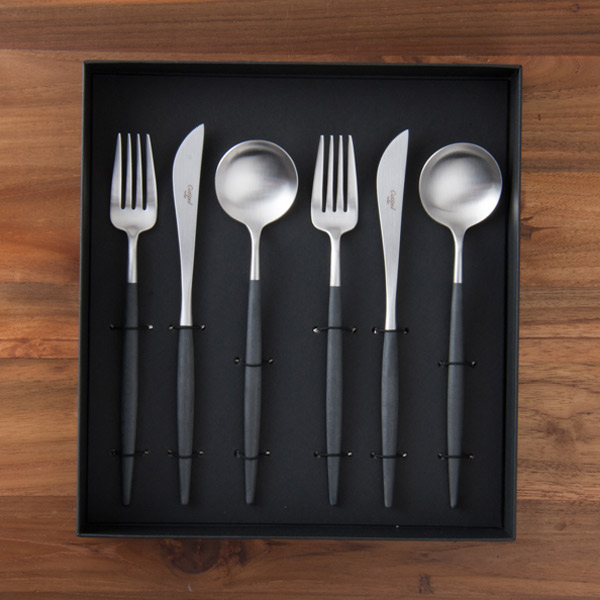 楽天市場】クチポール ゴア・ブラック シルバー ディナーセット 6PCS