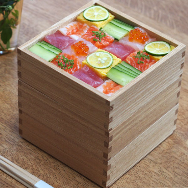 楽天市場】松屋漆器店 白木 5寸三段重 内白木 / お重 重箱 タモ 運動会