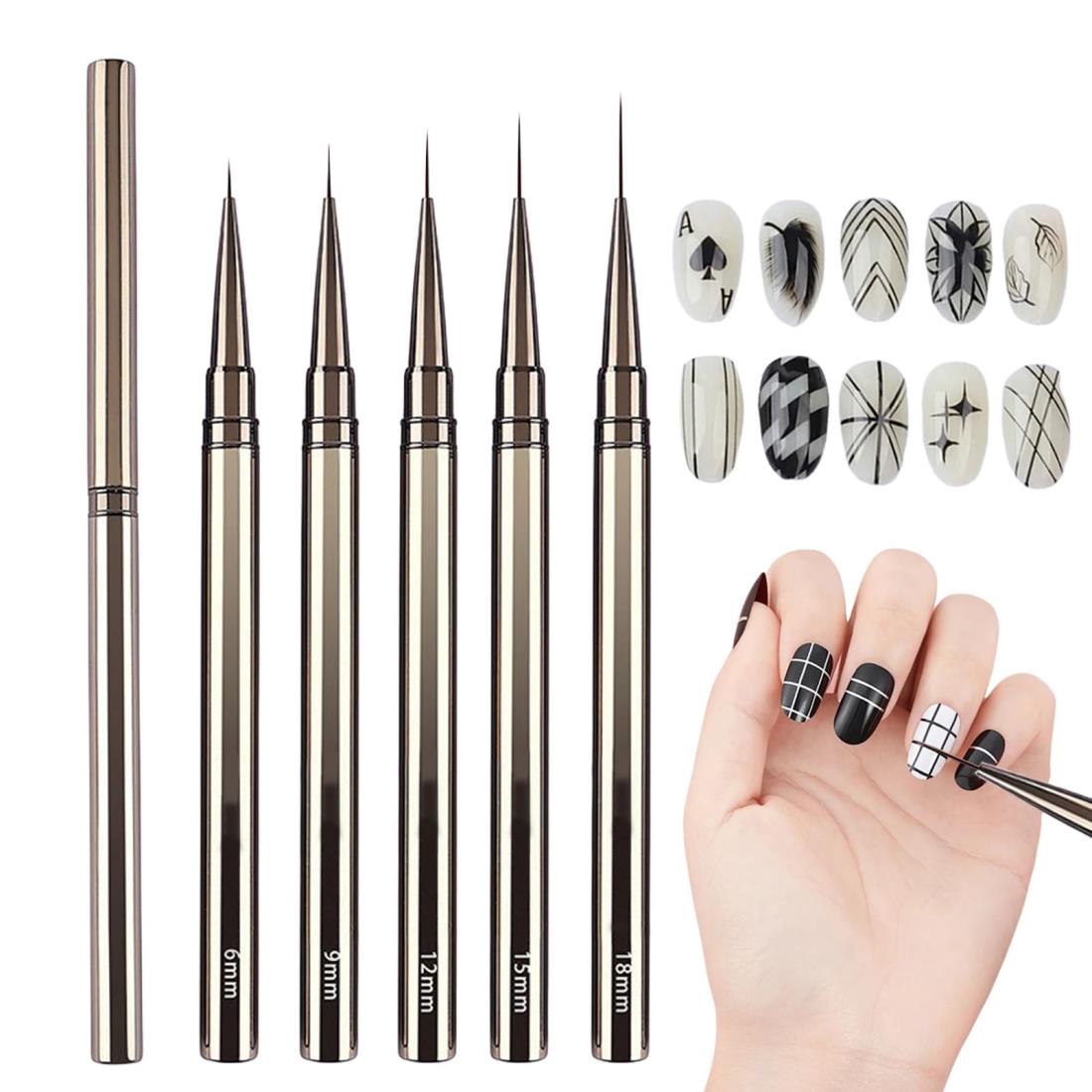 楽天市場】ネイルブラシ 極細 5本セット ネイルライナー 筆 ジェル