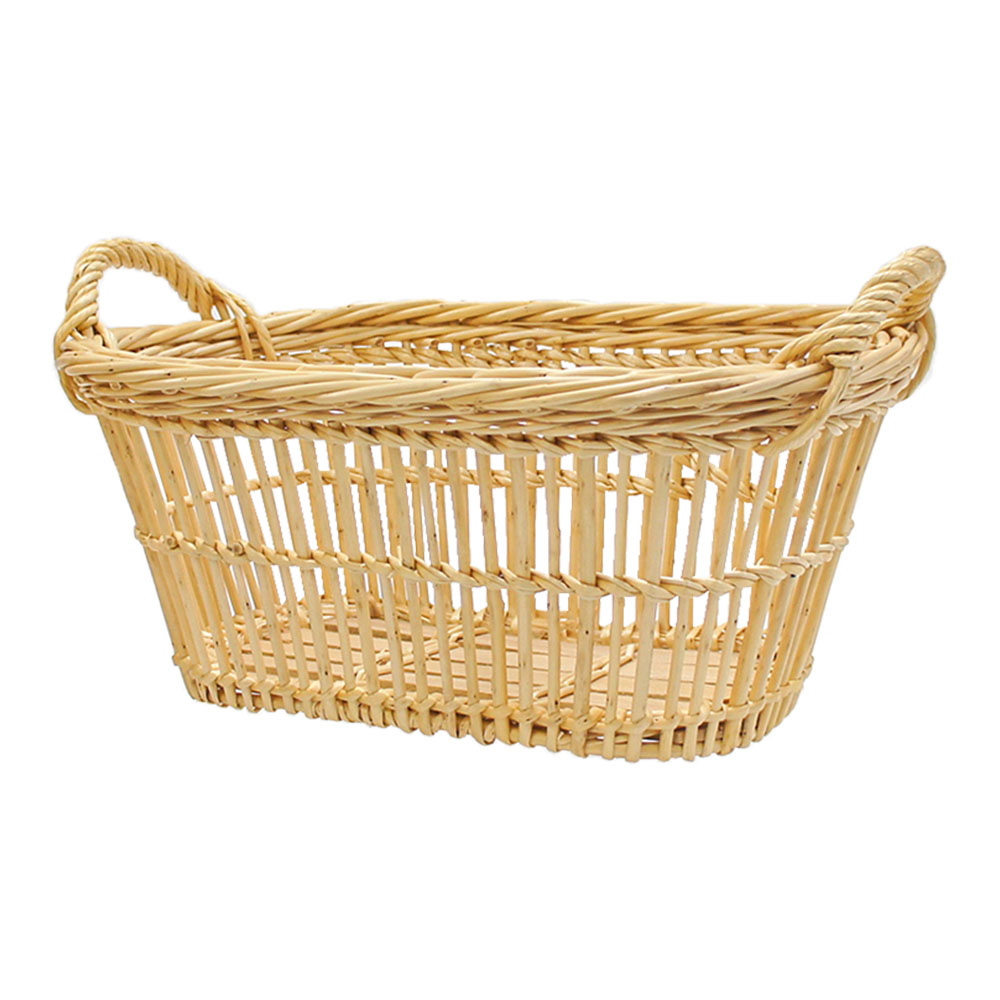 楽天市場】フランス柳バスケット 両手付オーバルM【手づくりの