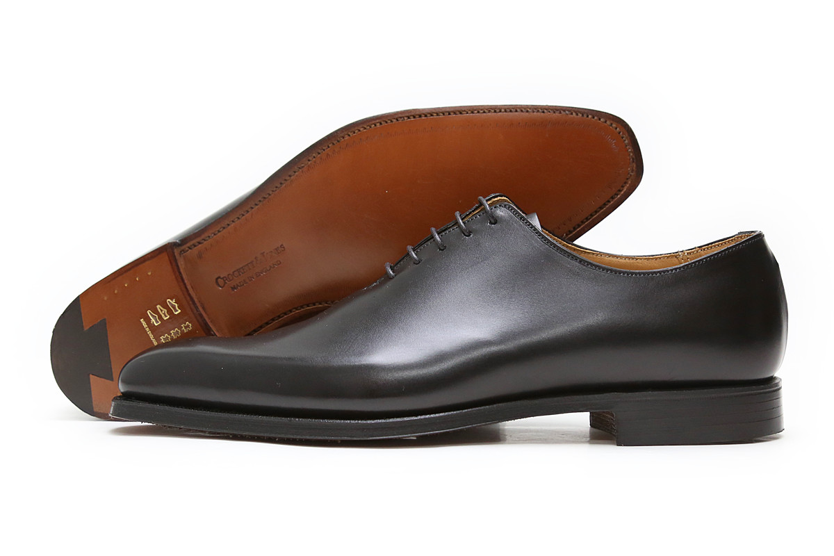 楽天市場】クロケット&ジョーンズ ホールカット ブラック プレーントゥ