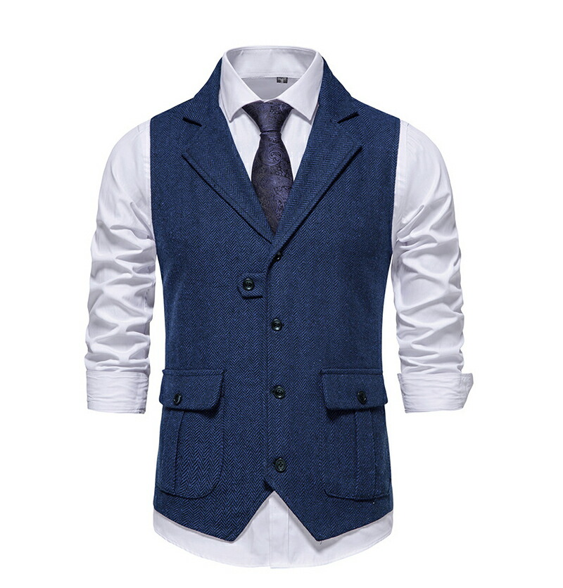 楽天市場】スーツベスト メンズベスト ジレ ダブルベスト 襟付き