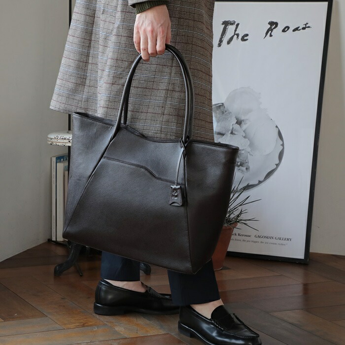 楽天市場】本革トートバッグ 大容量 牛革 角シボ型押し / pid