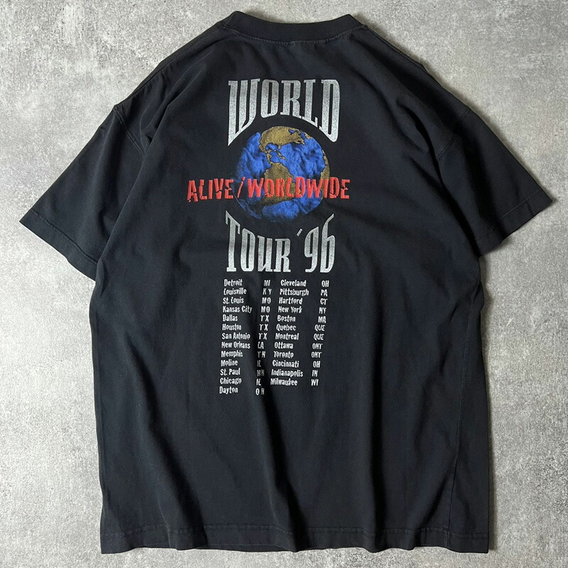 楽天市場】90s KISS オフィシャル 1996 ワールド ツアー プリント 半袖