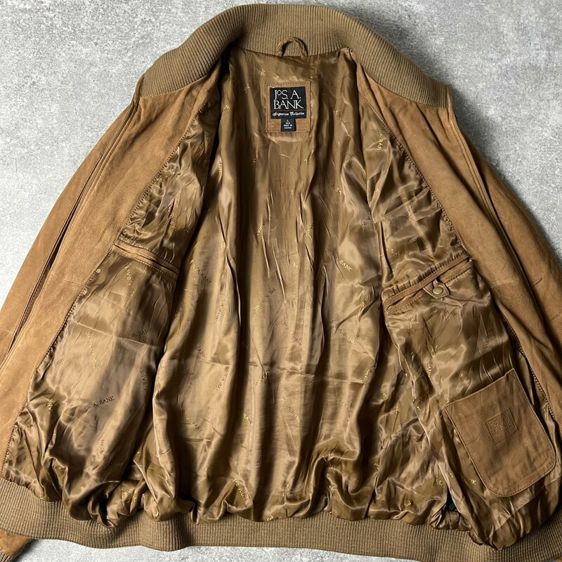 楽天市場】90s Jos.A.Bank サテン ライナー付き 本革 スエード レザー