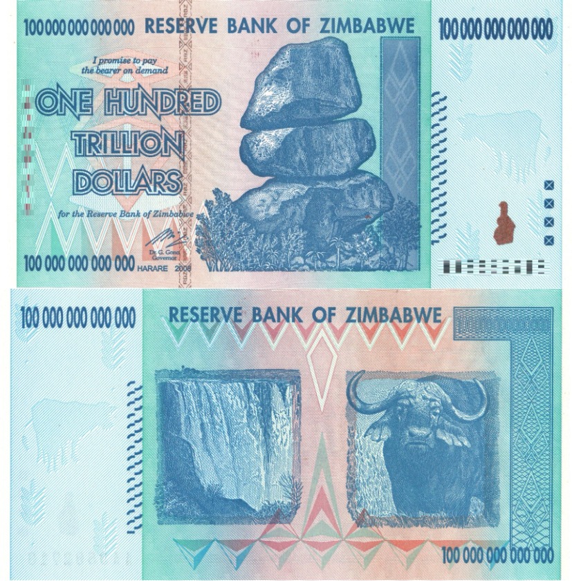 楽天市場】ジンバブエドル【証明書付】 100兆ドル 100トリリオン