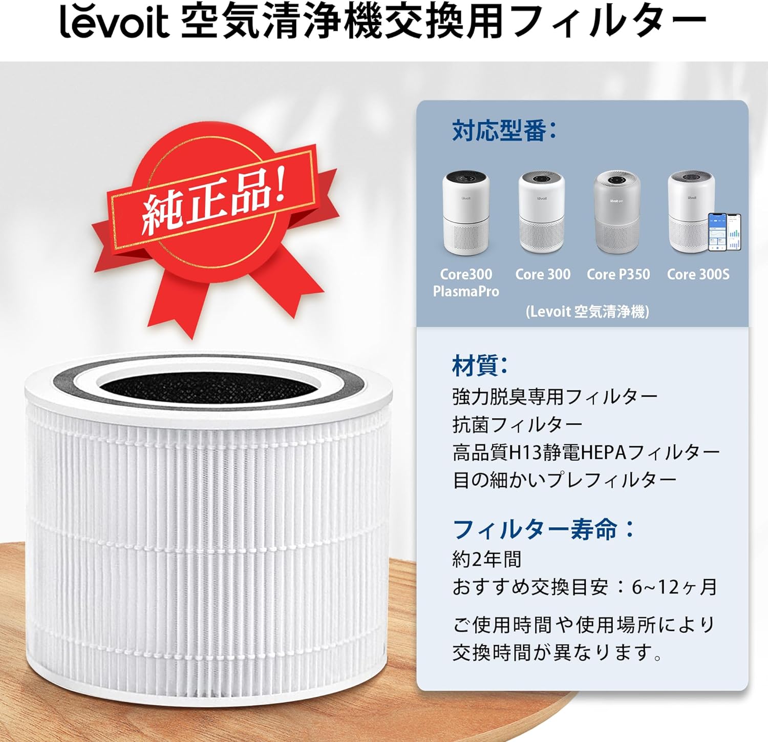 楽天市場】【100%抽選P】交換用フィルター Levoit 空気清浄機 core300