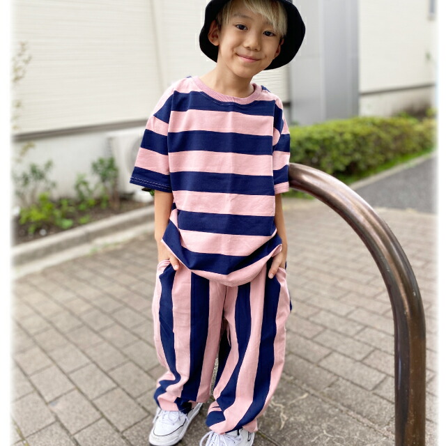 楽天市場】【太ストライプワイドパンツ】キッズ ワイドパンツ シェフ