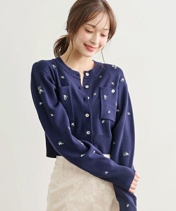 楽天市場】【即日発送】COCODEAL ココディール 小花/ハート刺繍ニット