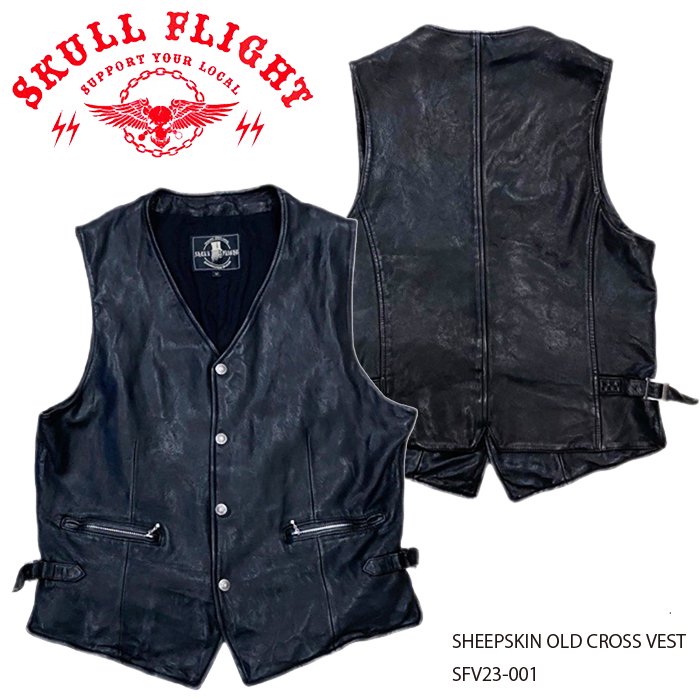 楽天市場】【SKULL FLIGHT/スカルフライト】ベスト/LEATHER 