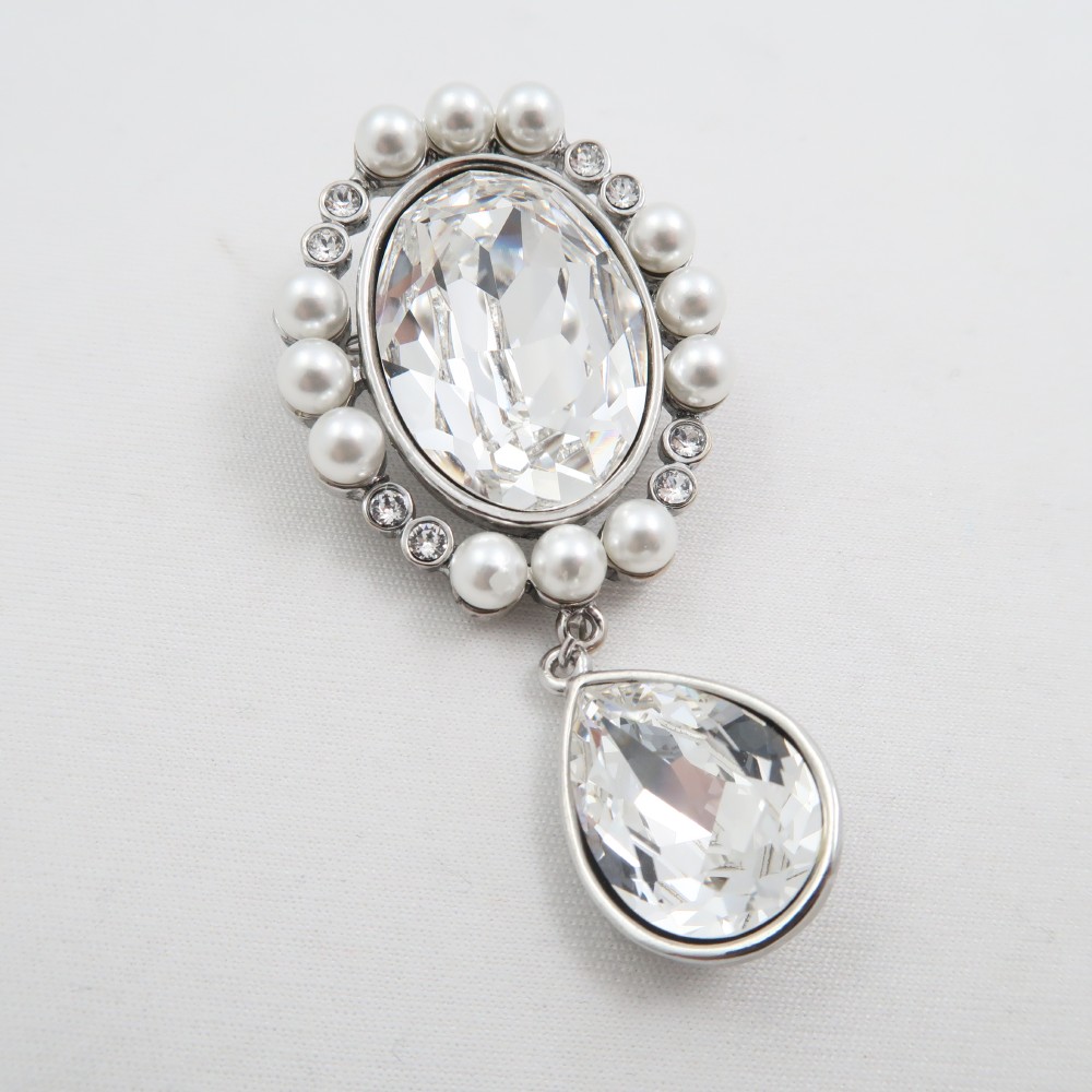 美品 ルネ Rene パール スズラン ブローチ＆イヤリング セット 美品