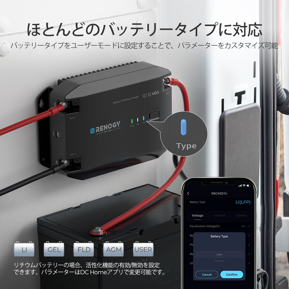 楽天市場】RENOGY 12V 40A DC-DC 走行充電器 カーチャージャー サブ