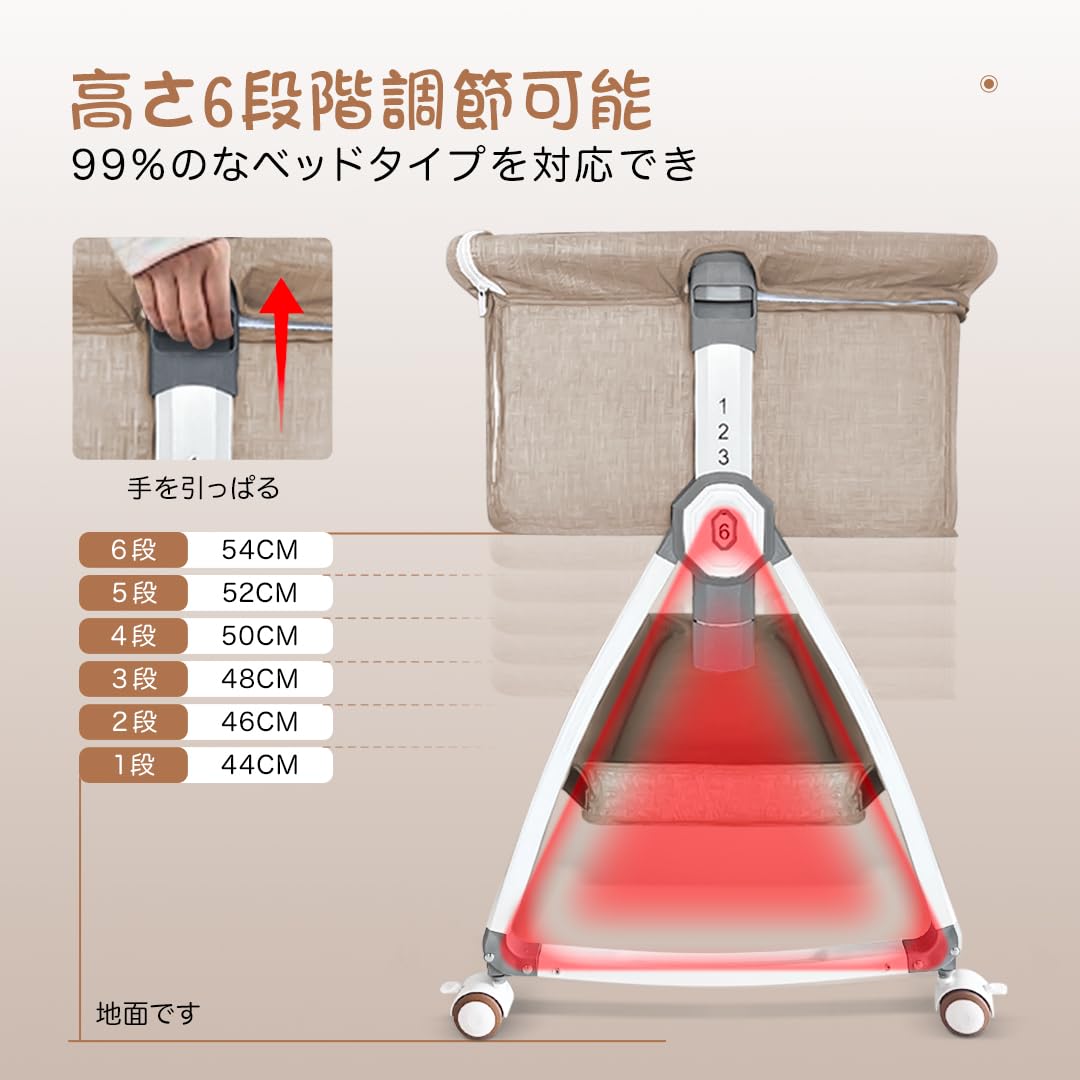 楽天市場】Oqhvup ベビーベッド 添い寝 乳児用ベッド 新生児ベッド 高