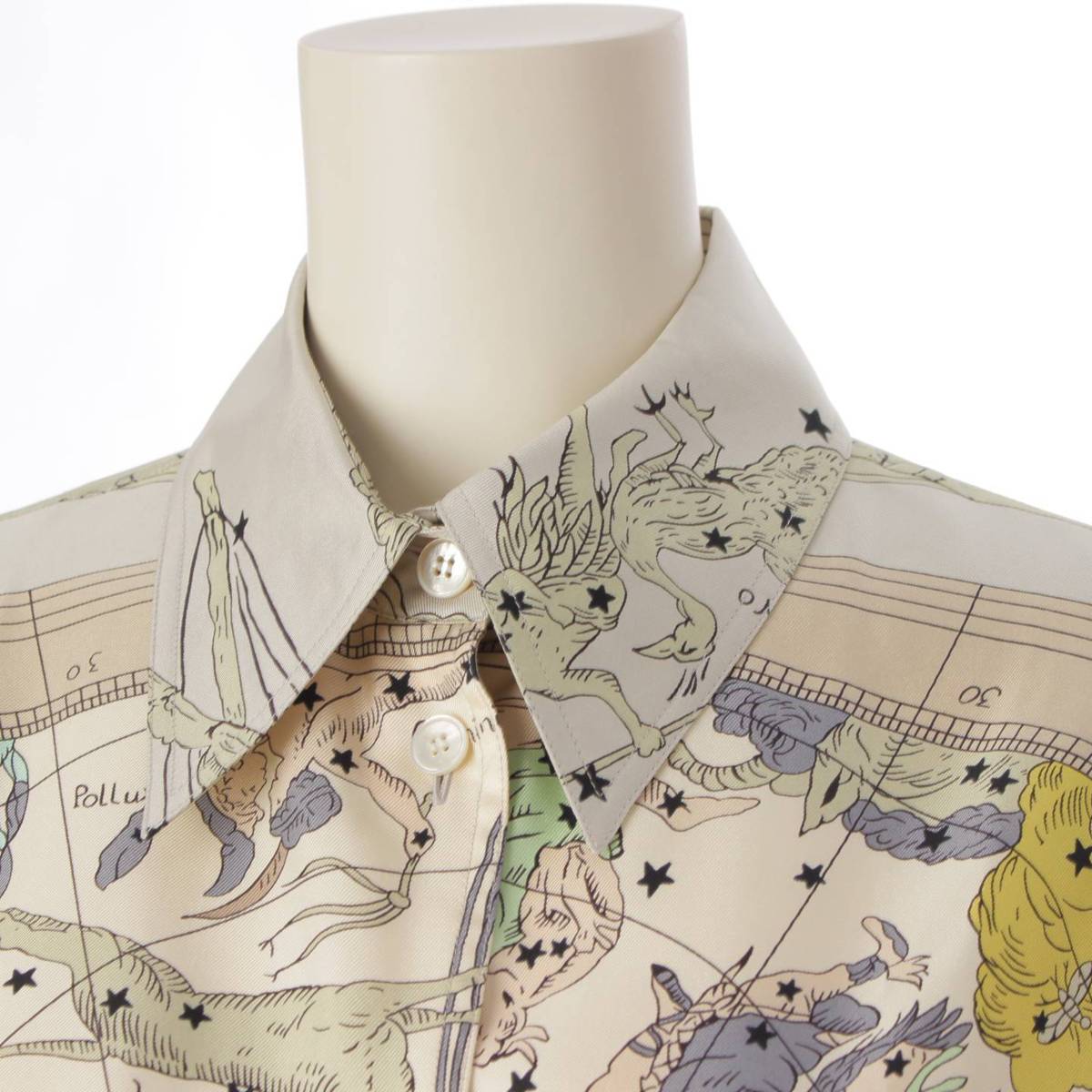 楽天市場】【エルメス】Hermes マルジェラ期 星座 シルク 長袖 シャツ