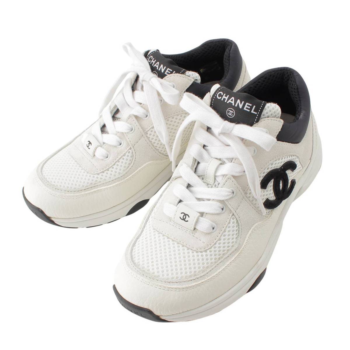 楽天市場】【シャネル】Chanel ココマーク レザー×メッシュ ローカット