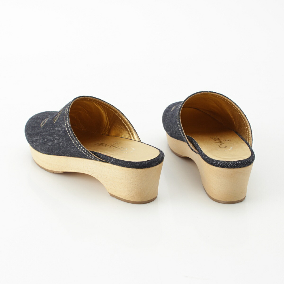 楽天市場】シャネル CHANEL コットンデニム ココマーク サボ サンダル