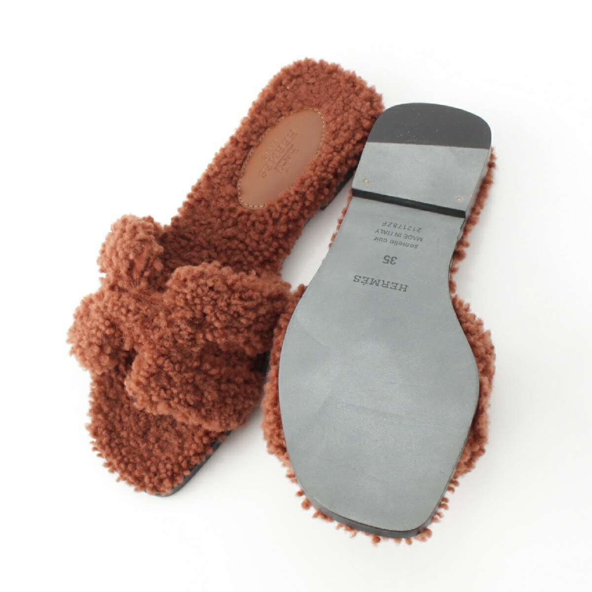 楽天市場】エルメス HERMES オラン ボア ムートン Hモチーフ フラット