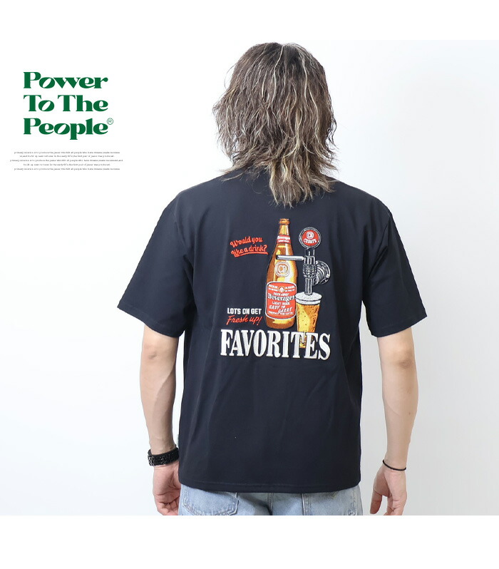 楽天市場】POWER TO THE PEOPLE パワートゥザピープル ビール刺繍 半袖