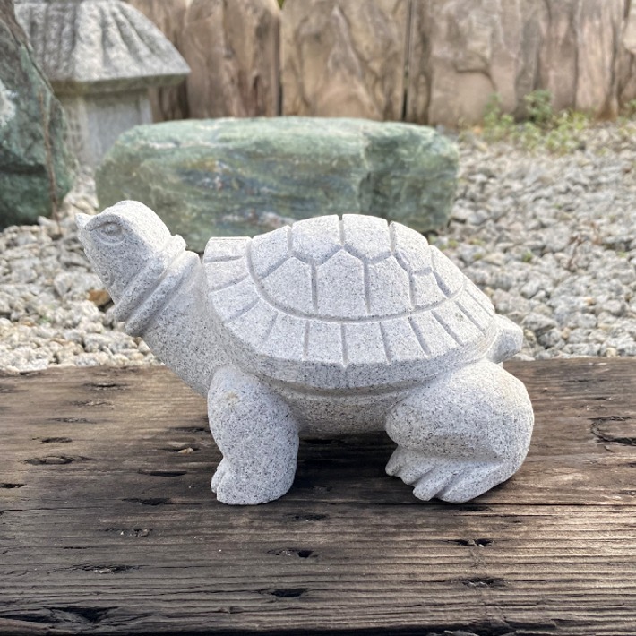 楽天市場】御影石 カメ(小)かめ 亀 置物 置き物 玄関 エントランス 庭